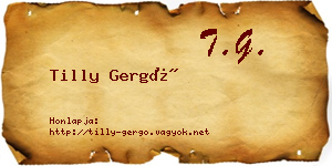 Tilly Gergő névjegykártya